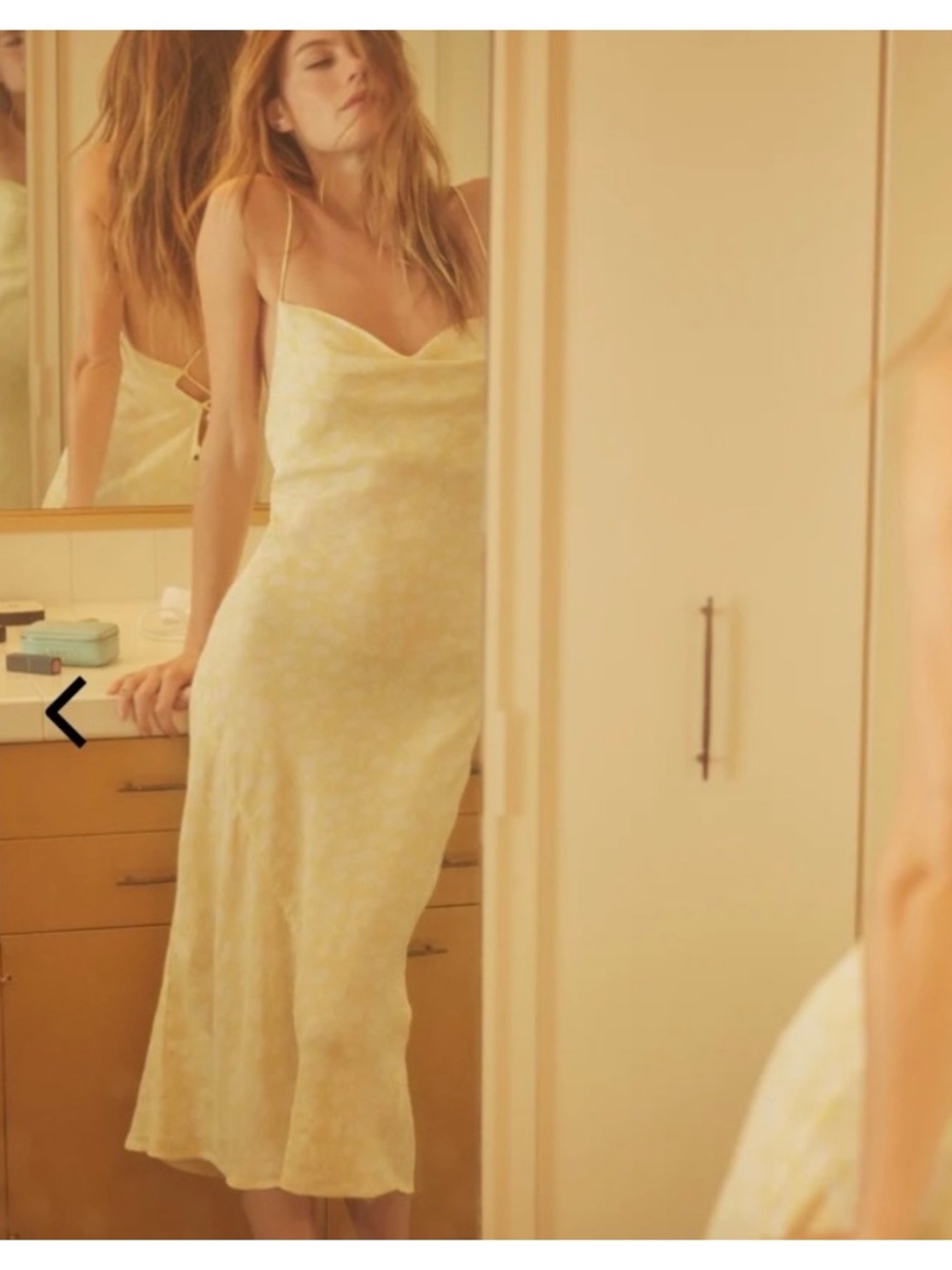 RVCA Yellow and White Floral Slip Dress
